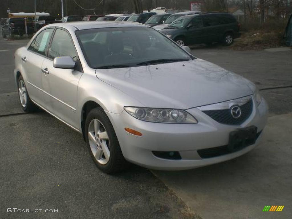 2003 MAZDA6 s Sedan - Satin Silver Metallic / Black photo #1