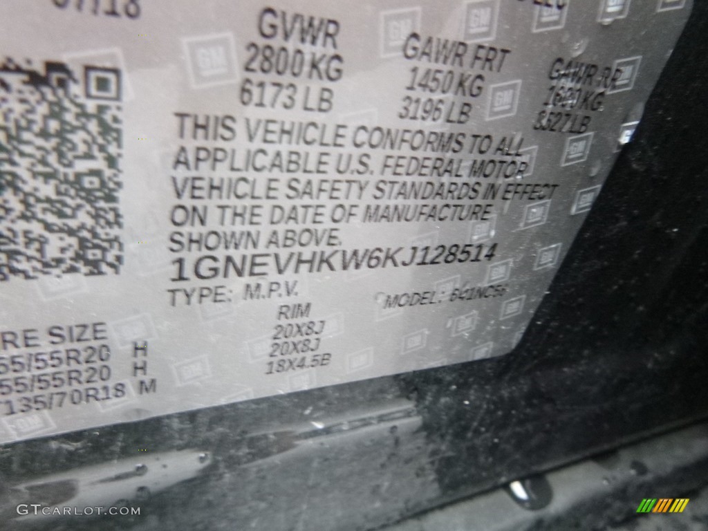 2019 Traverse LT AWD - Graphite Metallic / Jet Black photo #15