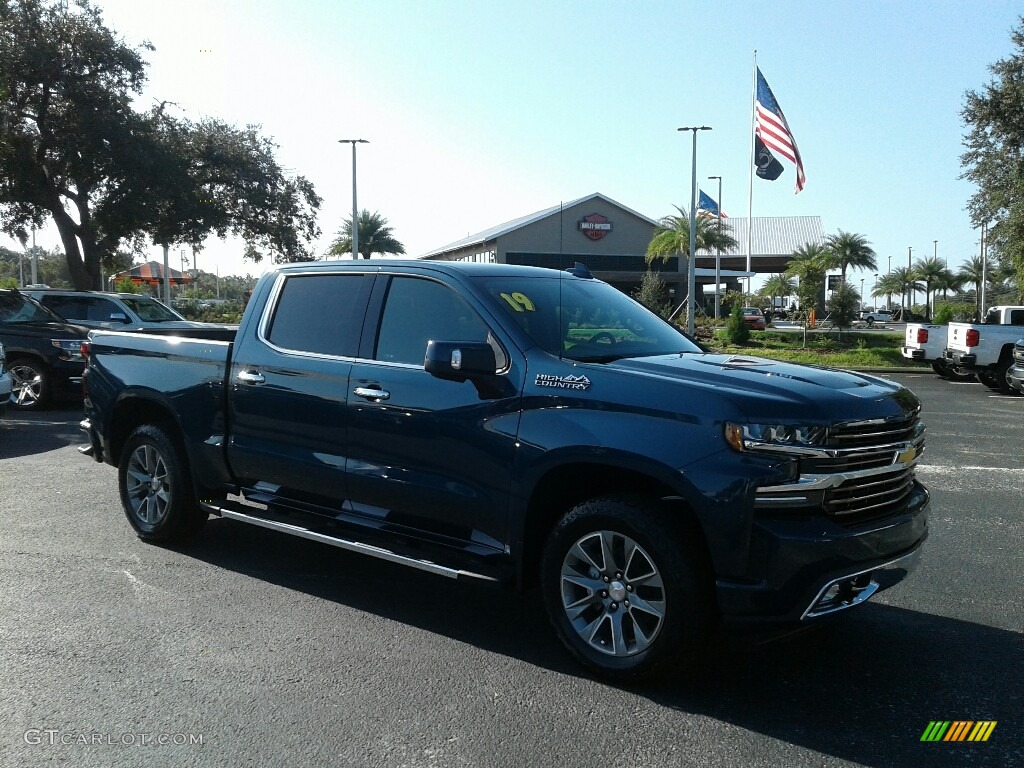 2019 Silverado 1500 High Country Crew Cab 4WD - Northsky Blue Metallic / Jet Black photo #7