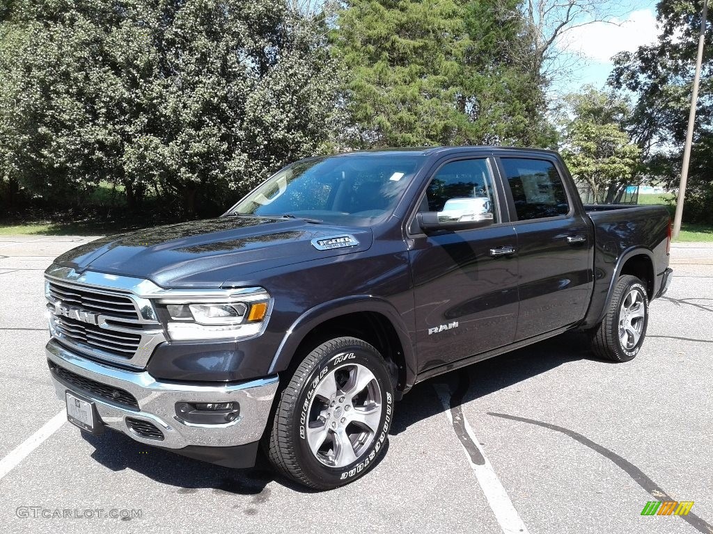 2019 1500 Laramie Crew Cab 4x4 - Maximum Steel Metallic / Black photo #2