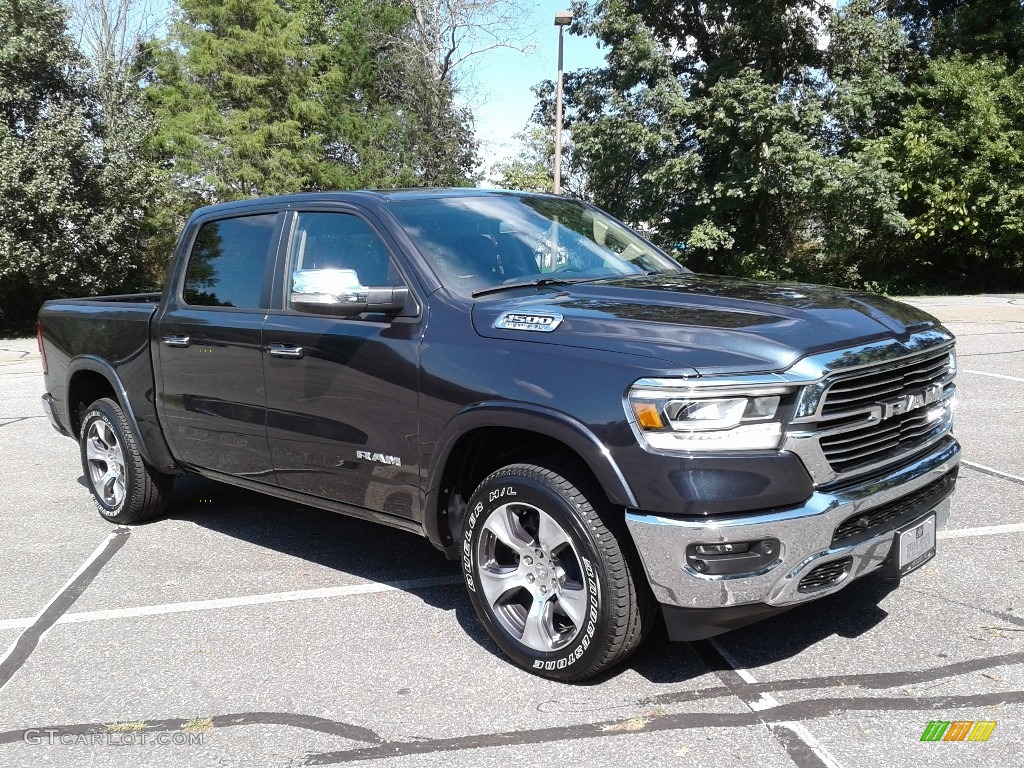 2019 1500 Laramie Crew Cab 4x4 - Maximum Steel Metallic / Black photo #4