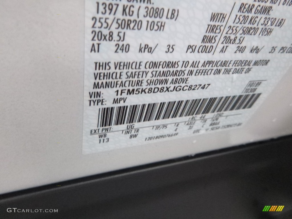 2018 Explorer XLT 4WD - White Platinum / Ebony Black photo #11