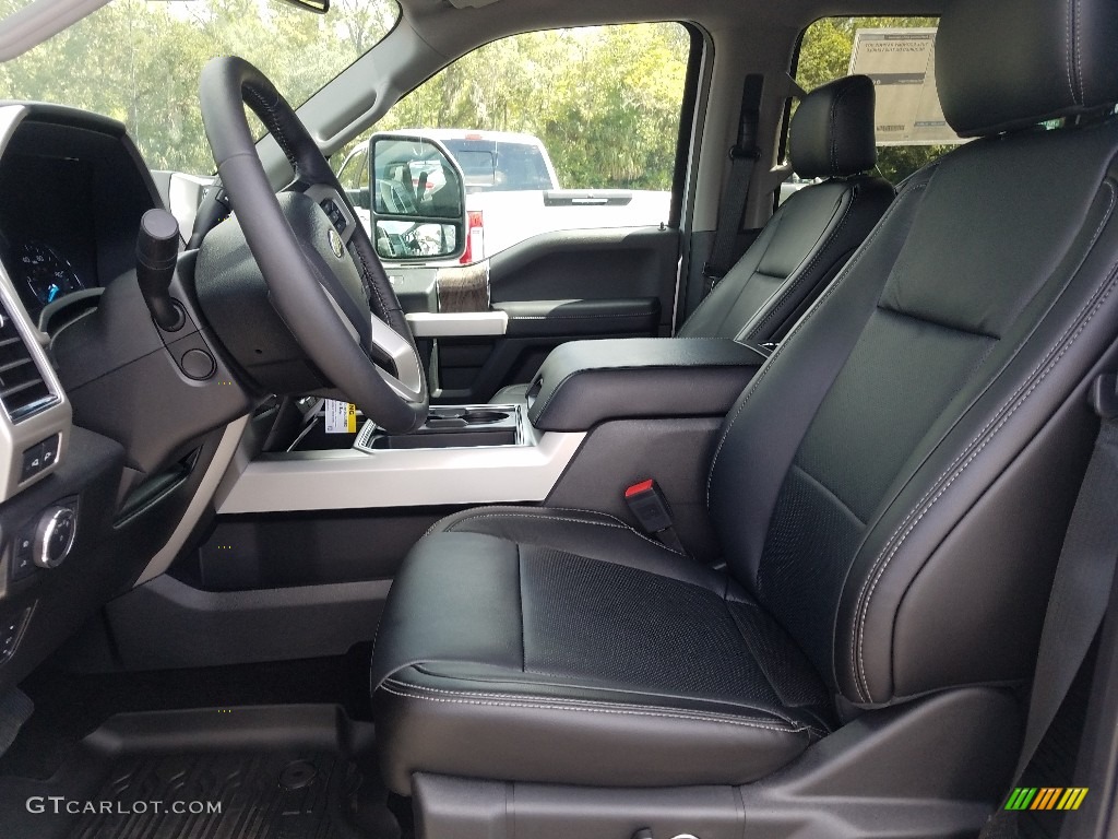 Black Interior 2019 Ford F350 Super Duty Lariat Crew Cab 4x4 Photo #129769575