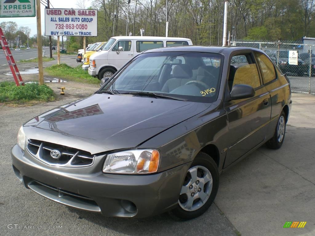 2001 Accent GS Coupe - Charcoal Gray / Gray photo #3