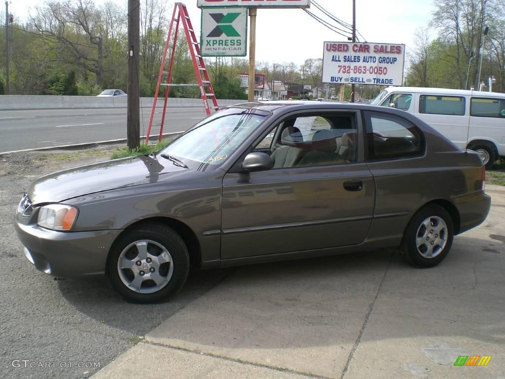 2001 Accent GS Coupe - Charcoal Gray / Gray photo #4