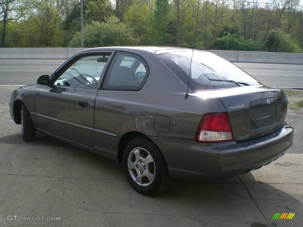 2001 Accent GS Coupe - Charcoal Gray / Gray photo #5