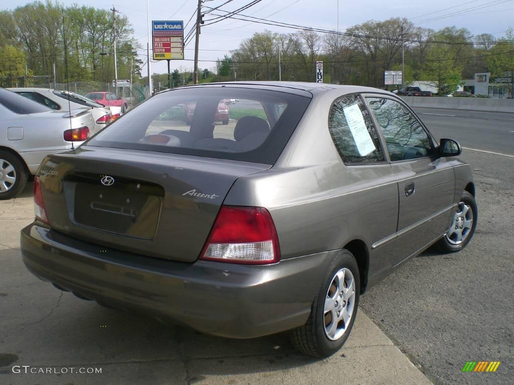 2001 Accent GS Coupe - Charcoal Gray / Gray photo #7