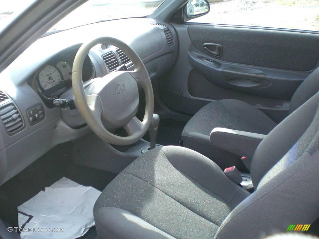 2001 Accent GS Coupe - Charcoal Gray / Gray photo #9