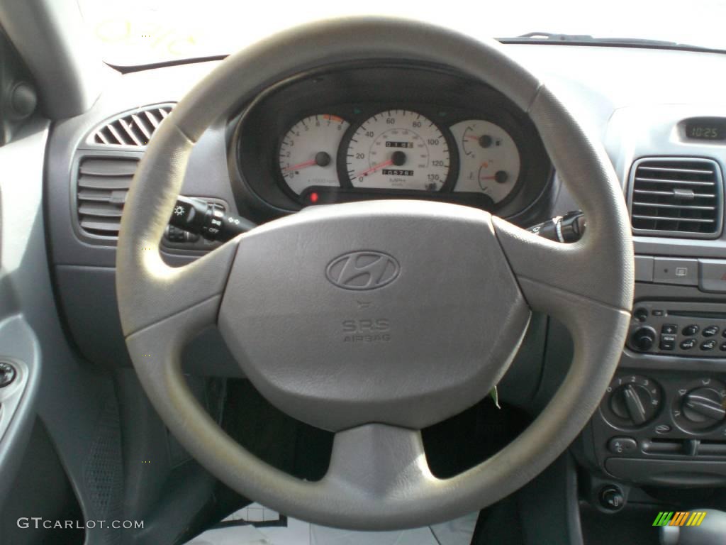 2001 Accent GS Coupe - Charcoal Gray / Gray photo #14