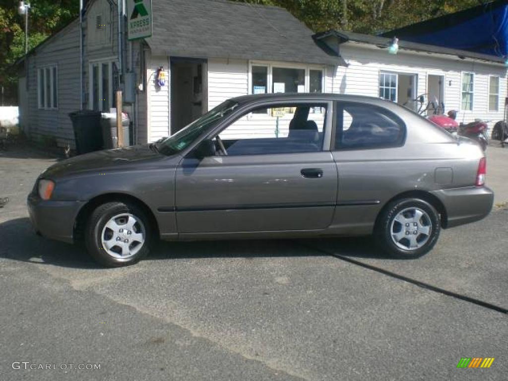 2002 Accent L Coupe - Charcoal Gray / Gray photo #4