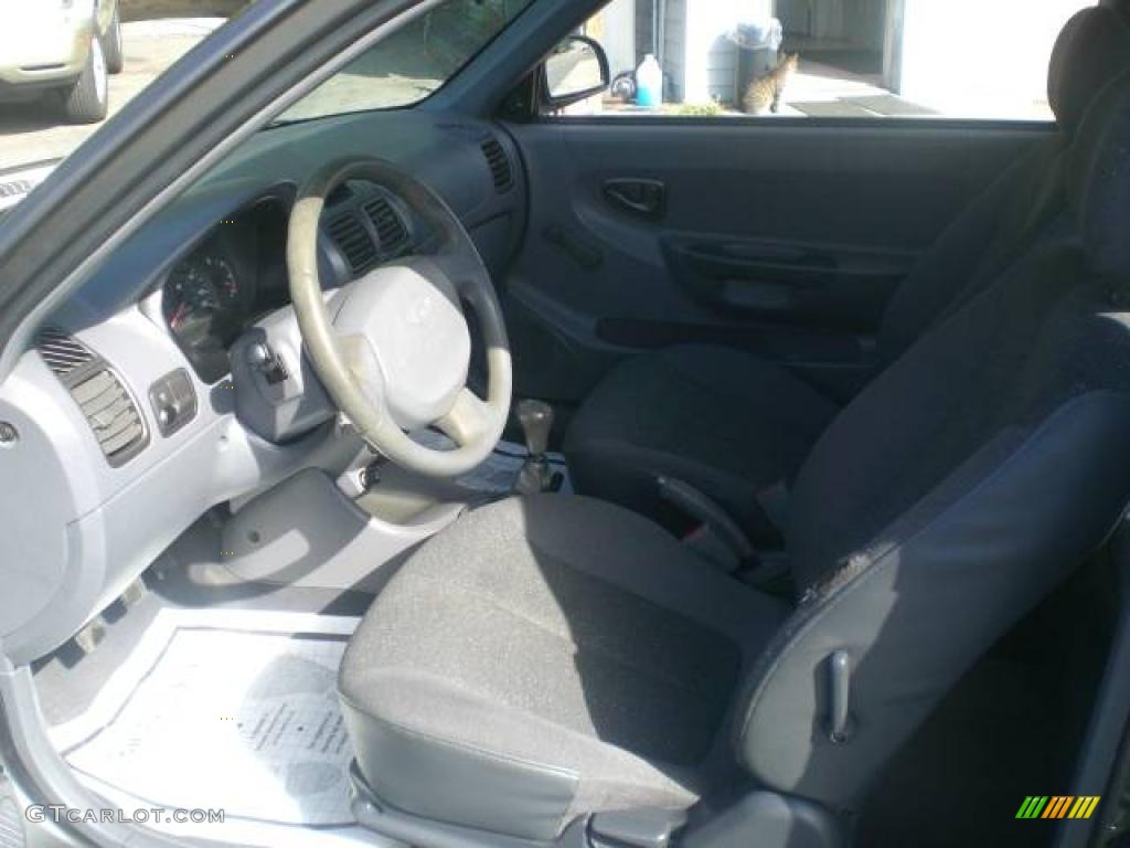 2002 Accent L Coupe - Charcoal Gray / Gray photo #9