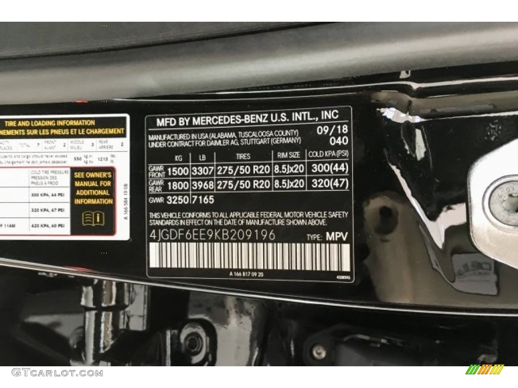2019 GLS Color Code 040 for Black Photo #129781149
