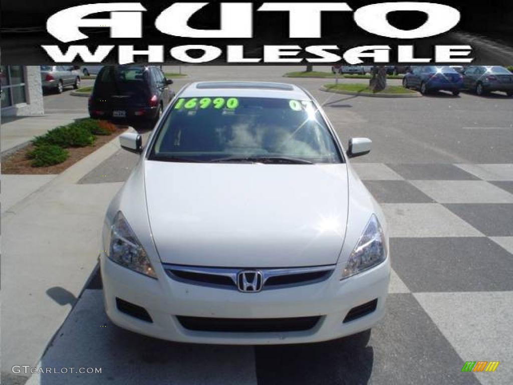2007 Accord EX Sedan - Taffeta White / Ivory photo #2