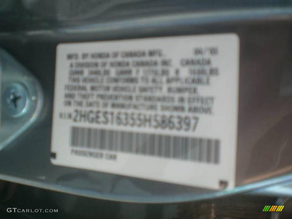2005 Civic Value Package Sedan - Magnesium Metallic / Black photo #16