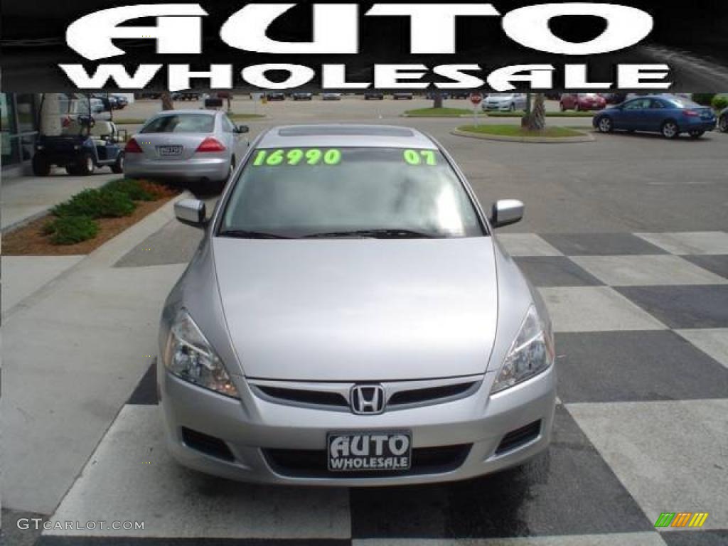 2007 Accord EX Sedan - Alabaster Silver Metallic / Black photo #2