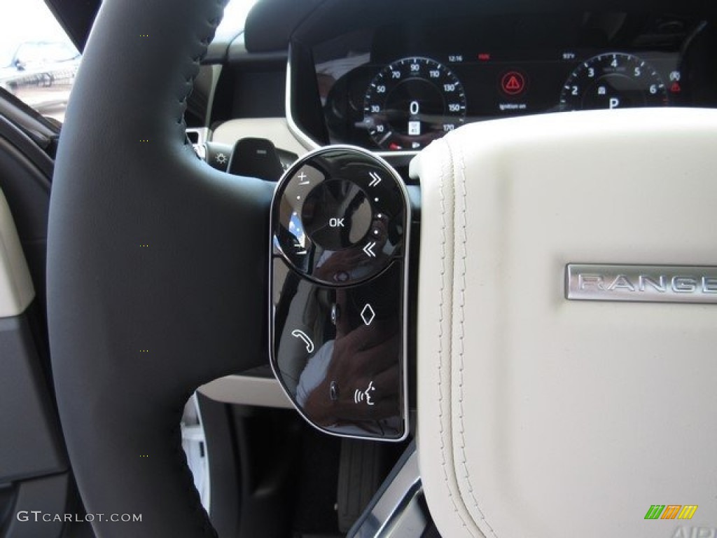 2019 Land Rover Range Rover Supercharged Ebony/Ivory Steering Wheel Photo #129790533