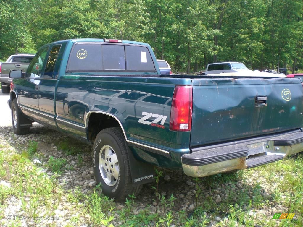 1995 Sierra 1500 SLT Extended Cab 4x4 - Forest Green Metallic / Beige photo #4