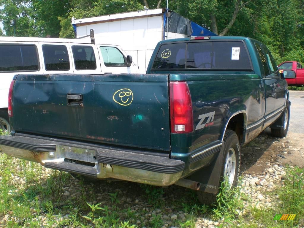 1995 Sierra 1500 SLT Extended Cab 4x4 - Forest Green Metallic / Beige photo #6