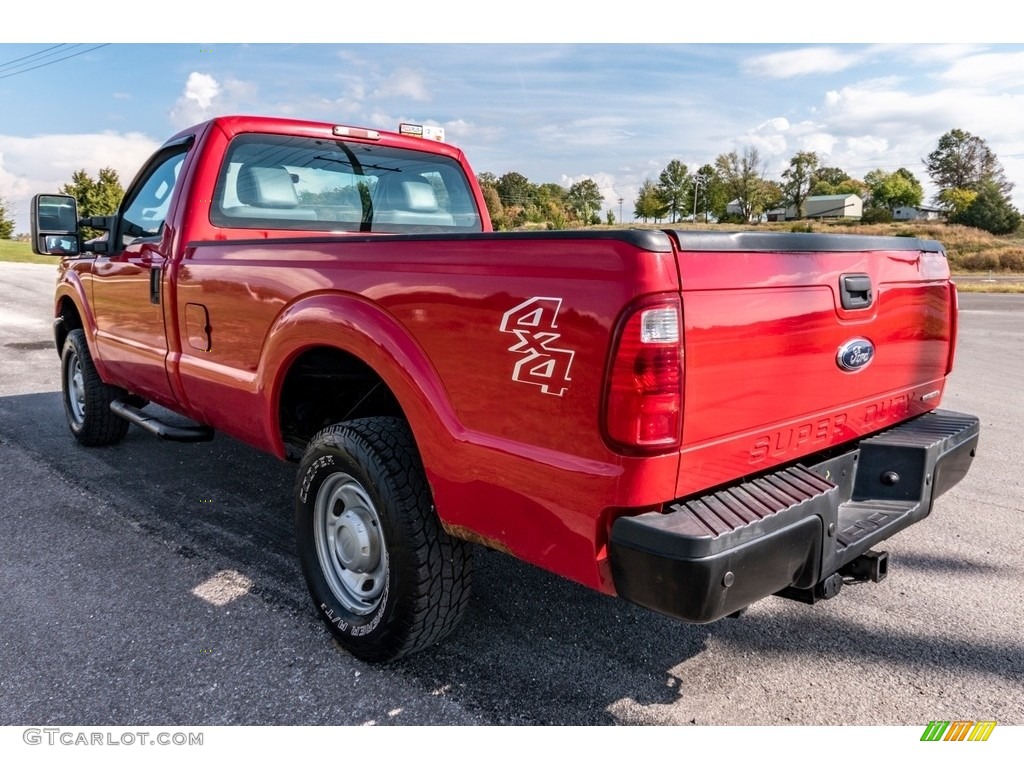 2011 F250 Super Duty XL Regular Cab 4x4 - Vermillion Red / Steel Gray photo #6