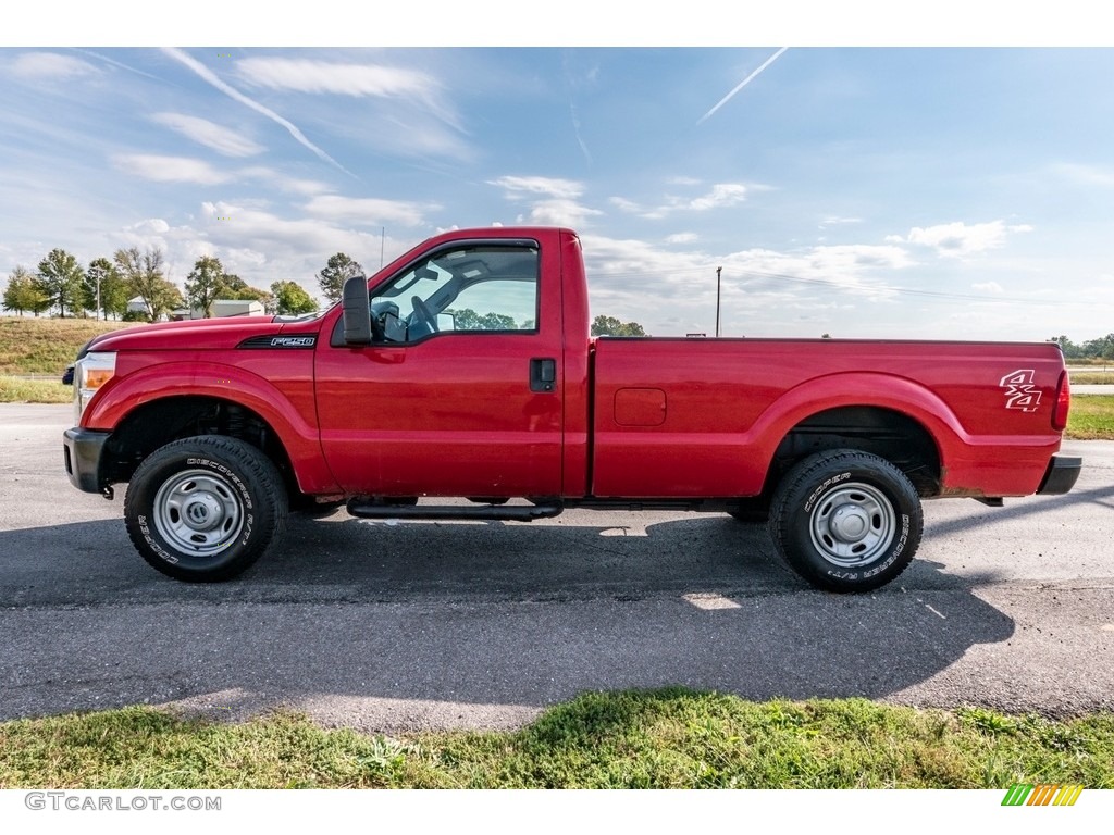 2011 F250 Super Duty XL Regular Cab 4x4 - Vermillion Red / Steel Gray photo #7