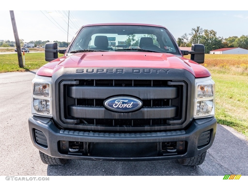 2011 F250 Super Duty XL Regular Cab 4x4 - Vermillion Red / Steel Gray photo #9