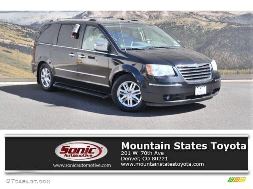 2008 Town & Country Limited - Brilliant Black Crystal Pearlcoat / Medium Slate Gray/Light Shale photo #1
