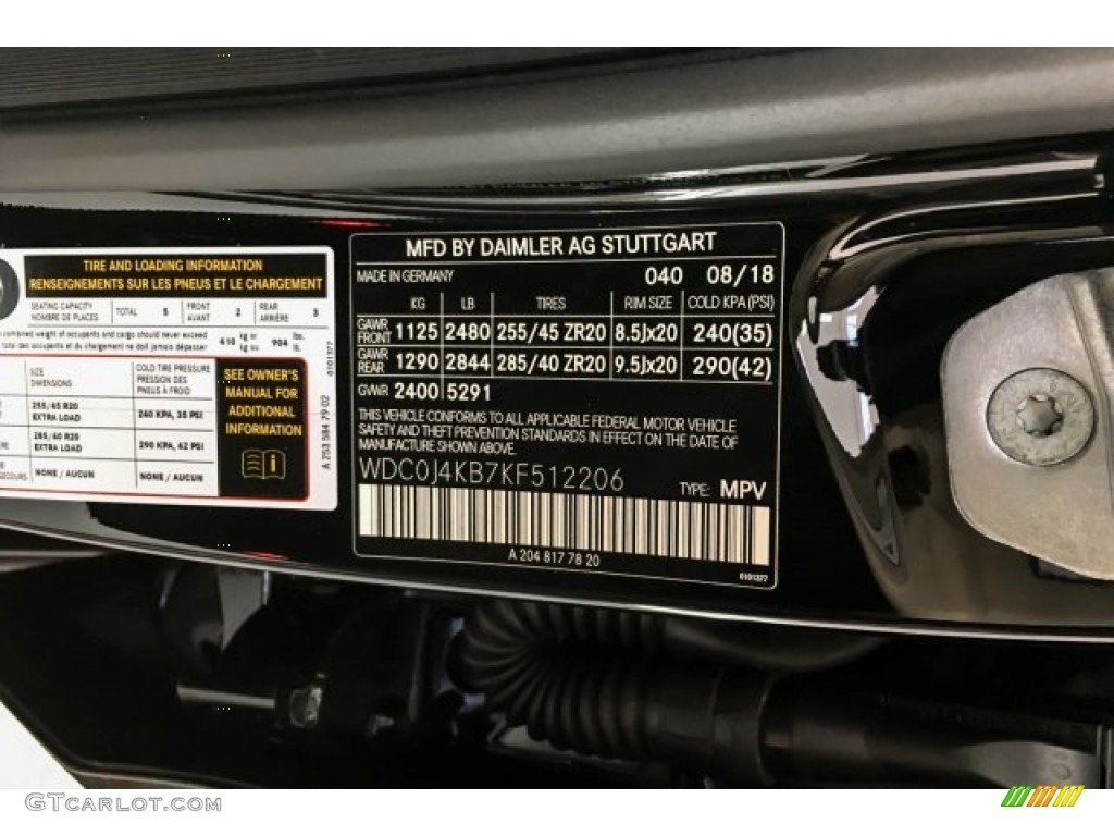2019 GLC Color Code 040 for Black Photo #129798605