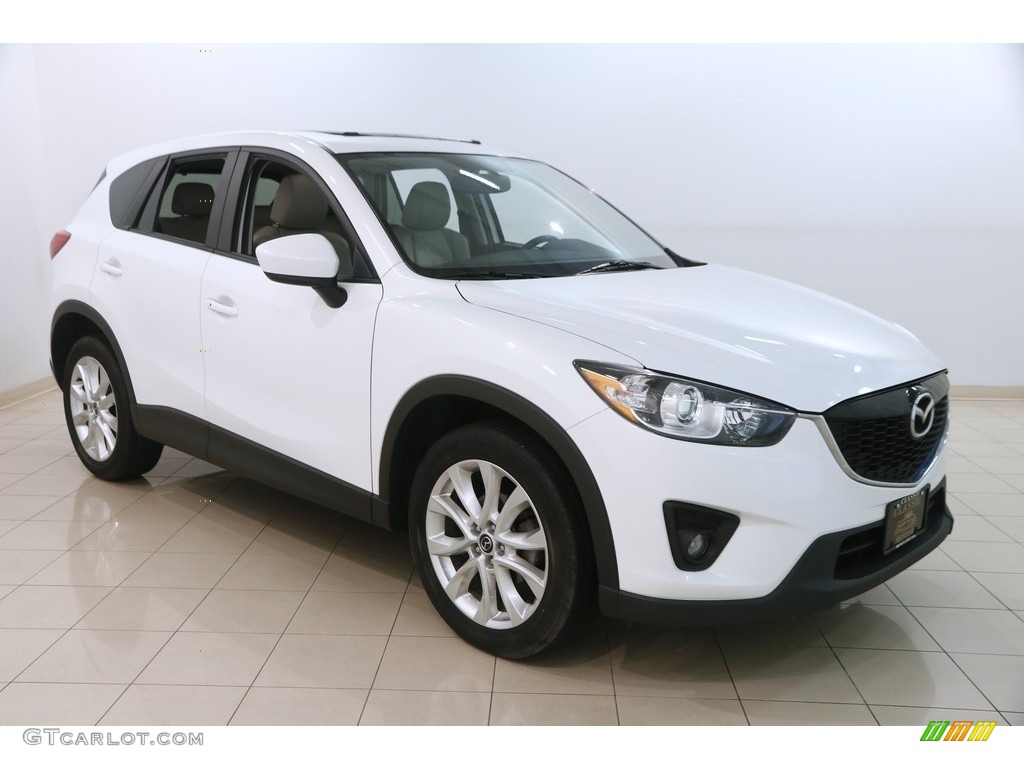 2013 CX-5 Grand Touring AWD - Crystal White Pearl Mica / Sand photo #1
