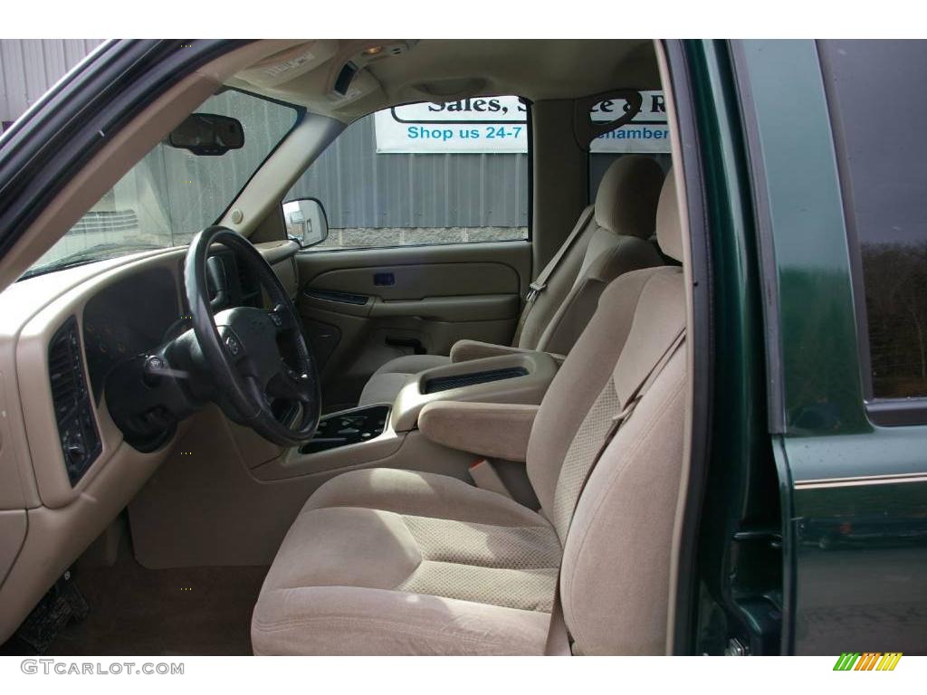 2004 Silverado 1500 LS Crew Cab 4x4 - Dark Green Metallic / Tan photo #3