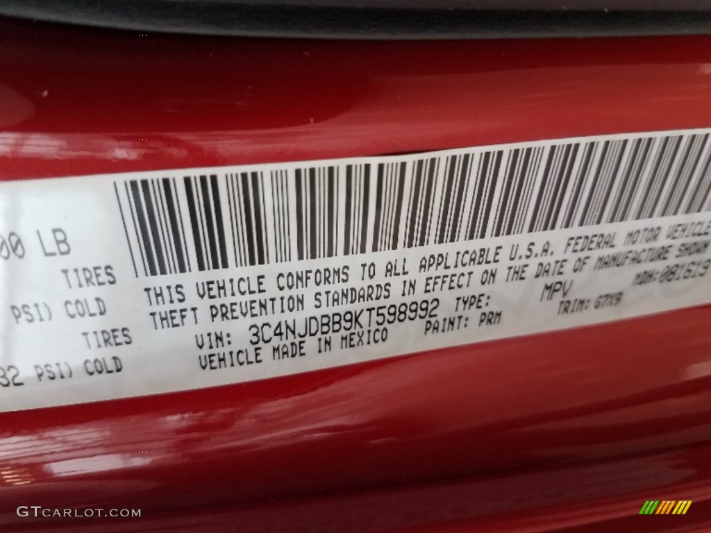 2019 Compass Color Code PRM for Red-Line Pearl Photo #129803528