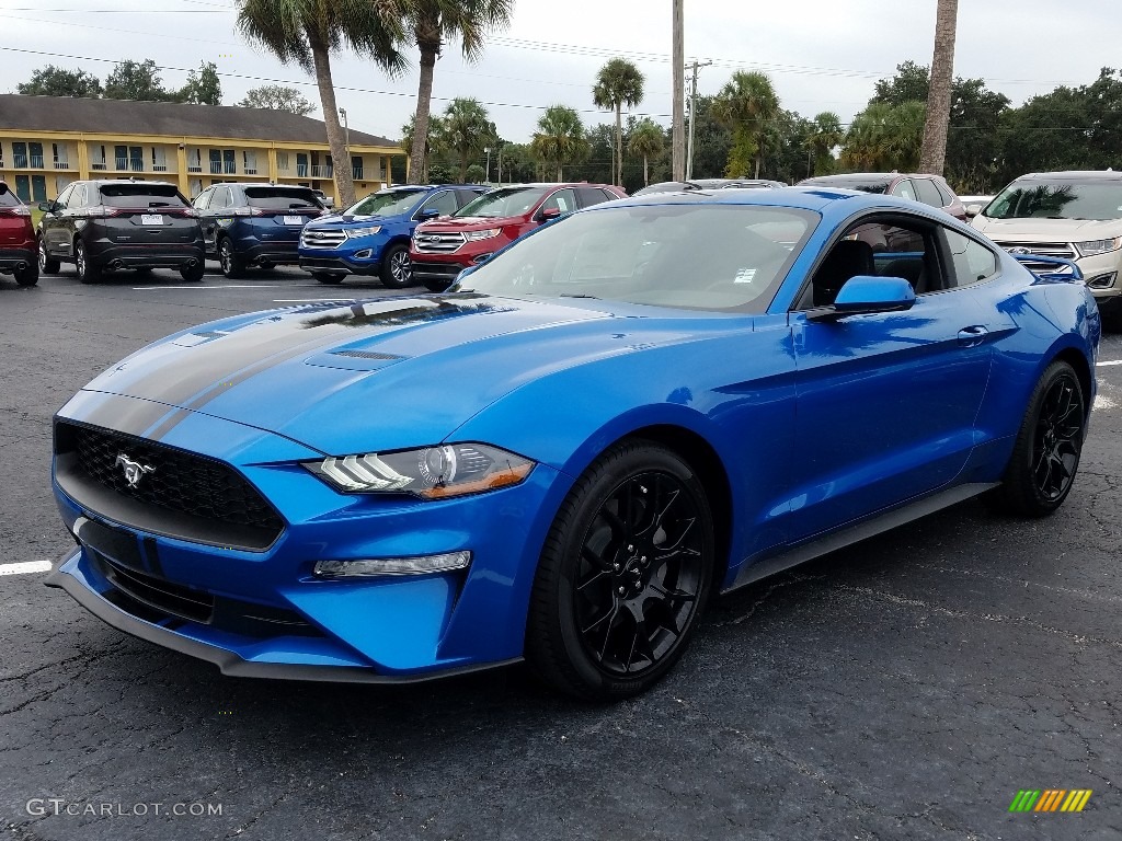 Velocity Blue 2019 Ford Mustang EcoBoost Fastback Exterior Photo #129808781