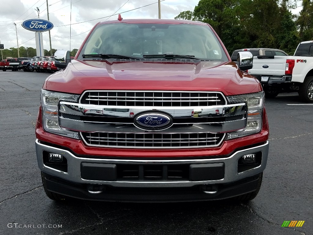 2018 F150 Lariat SuperCrew 4x4 - Ruby Red / Light Camel photo #8