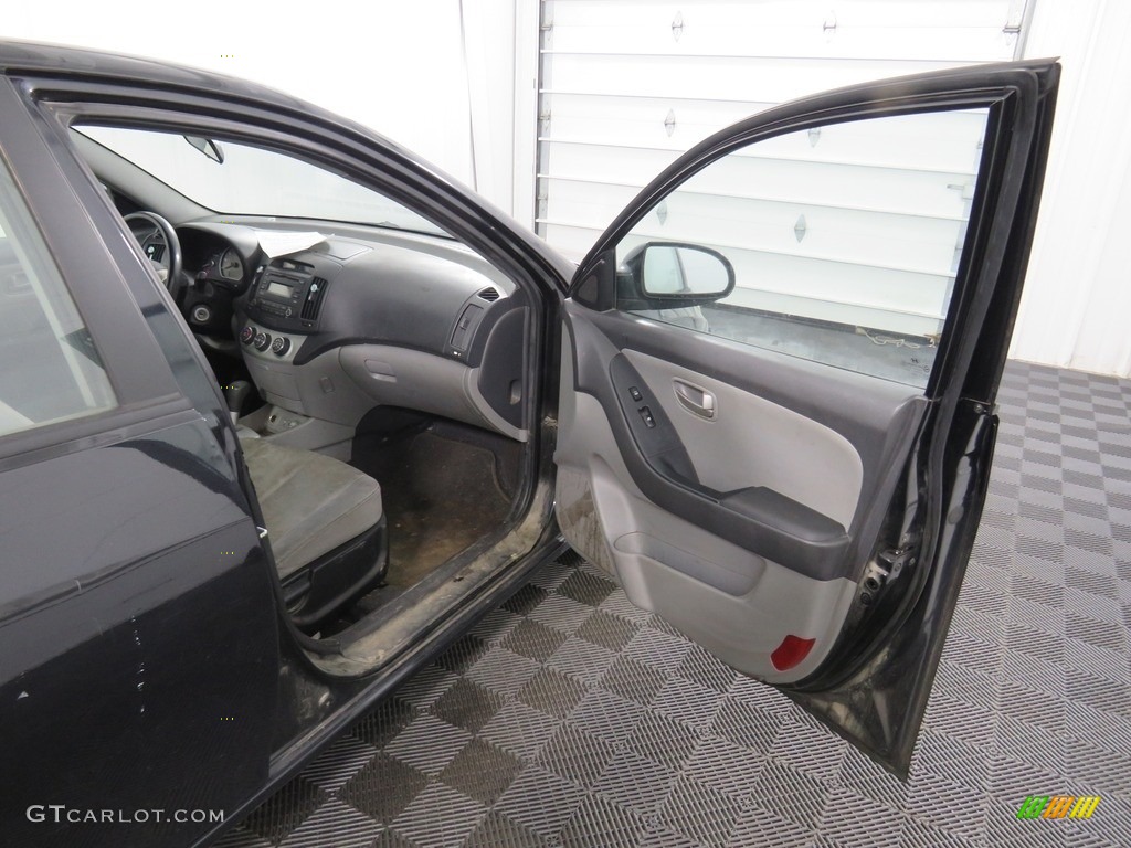 2008 Elantra GLS Sedan - Black Pearl / Gray photo #12