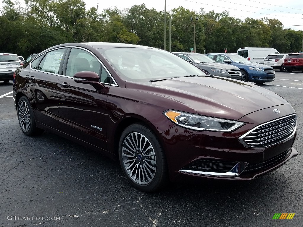 2018 Fusion Hybrid SE - Burgundy Velvet / Medium Light Stone photo #7