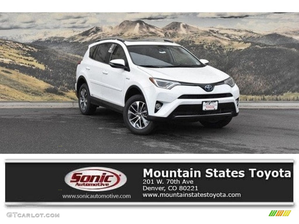 2018 RAV4 XLE AWD Hybrid - Super White / Ash photo #1