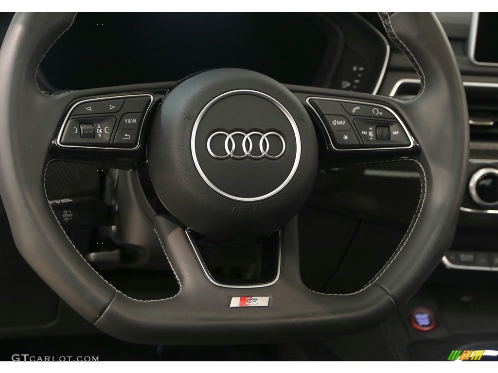 2018 Audi S5 Premium Plus Sportback Black Steering Wheel Photo #129824776