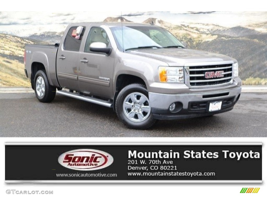 2013 Sierra 1500 SLT Crew Cab 4x4 - Mocha Steel Metallic / Very Dark Cashmere/Light Cashmere photo #1