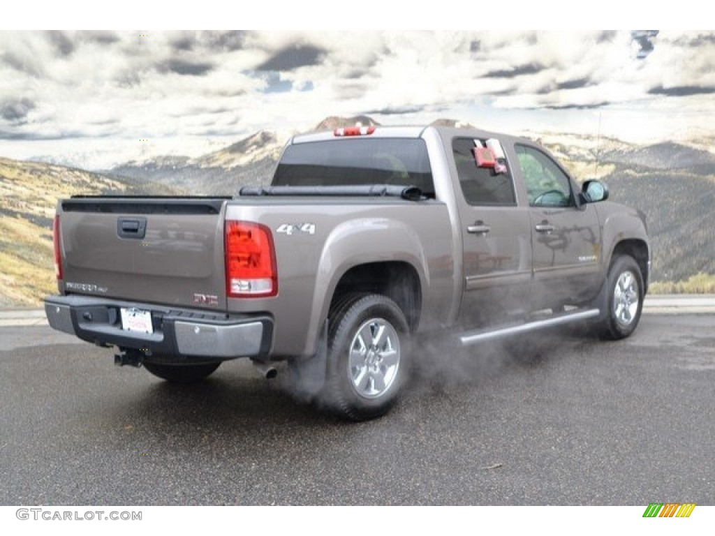 2013 Sierra 1500 SLT Crew Cab 4x4 - Mocha Steel Metallic / Very Dark Cashmere/Light Cashmere photo #3