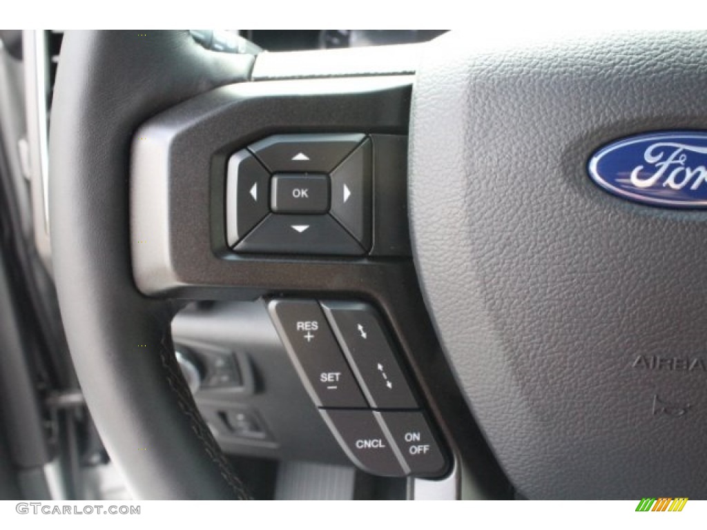 2018 Ford Expedition Limited Max Ebony Steering Wheel Photo #129830653