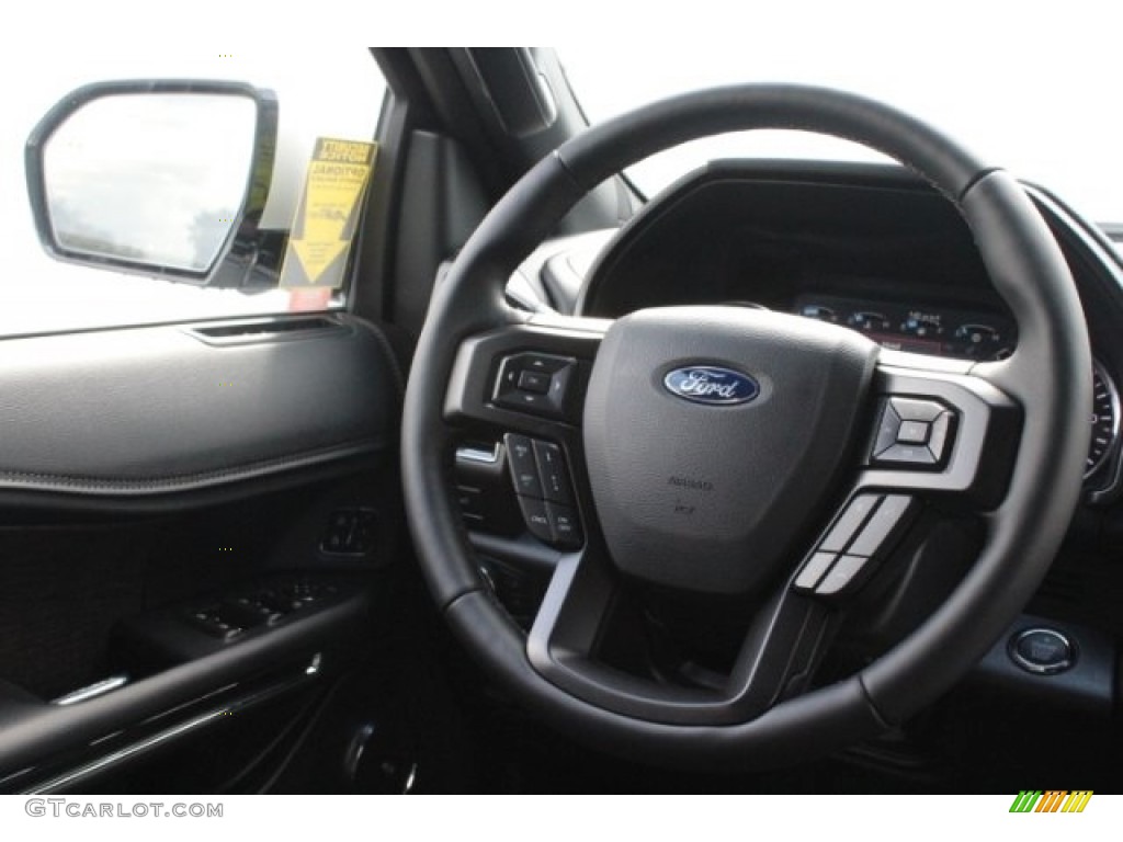 2018 Ford Expedition Limited Max Ebony Steering Wheel Photo #129830779