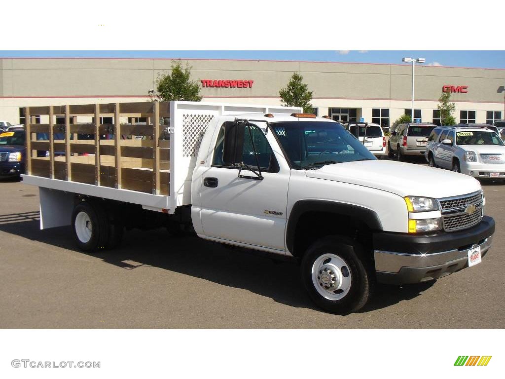 2005 Silverado 3500 Regular Cab Dually Chassis - Summit White / Dark Charcoal photo #1