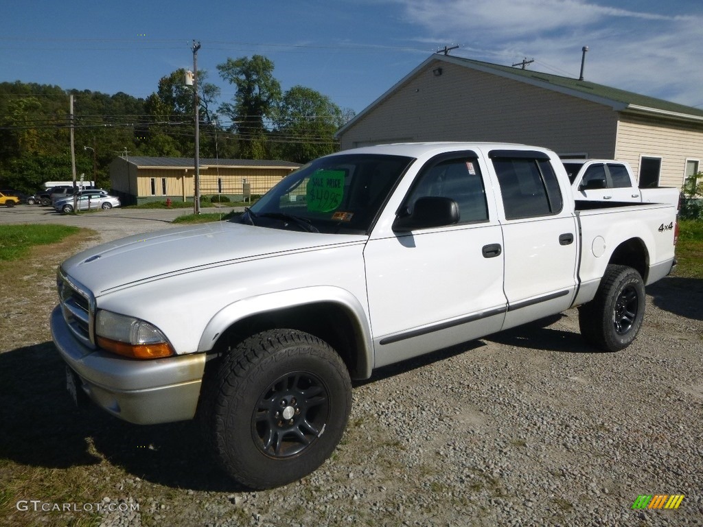 2004 Dakota SLT Quad Cab 4x4 - Bright White / Dark Slate Gray photo #1