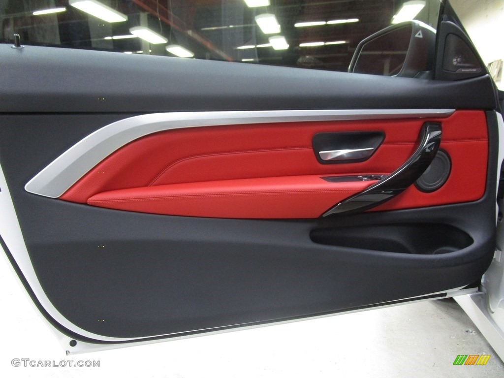 2019 BMW 4 Series 430i xDrive Coupe Coral Red Door Panel Photo #129835396