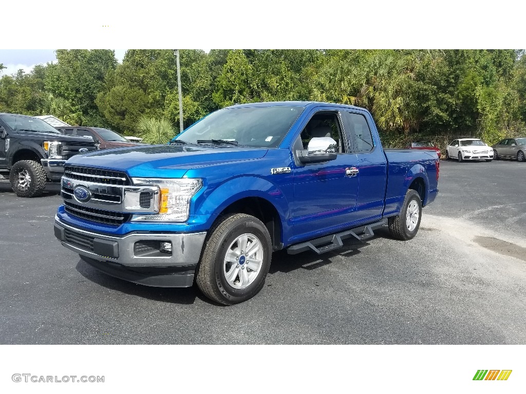 2018 F150 XLT SuperCab - Lightning Blue / Earth Gray photo #1