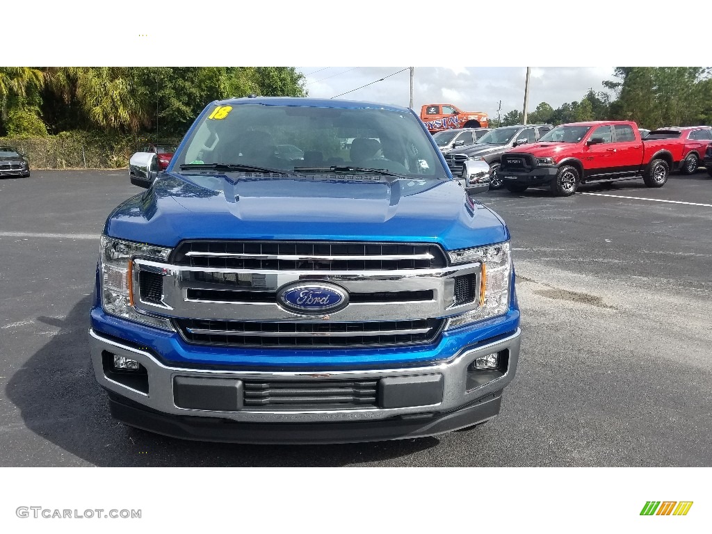 2018 F150 XLT SuperCab - Lightning Blue / Earth Gray photo #8