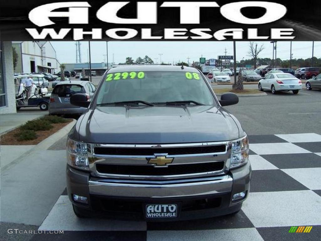 2008 Silverado 1500 LT Crew Cab - Graystone Metallic / Light Titanium/Ebony Accents photo #2