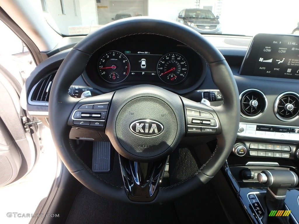 2018 Kia Stinger Premium AWD Black Steering Wheel Photo #129842991