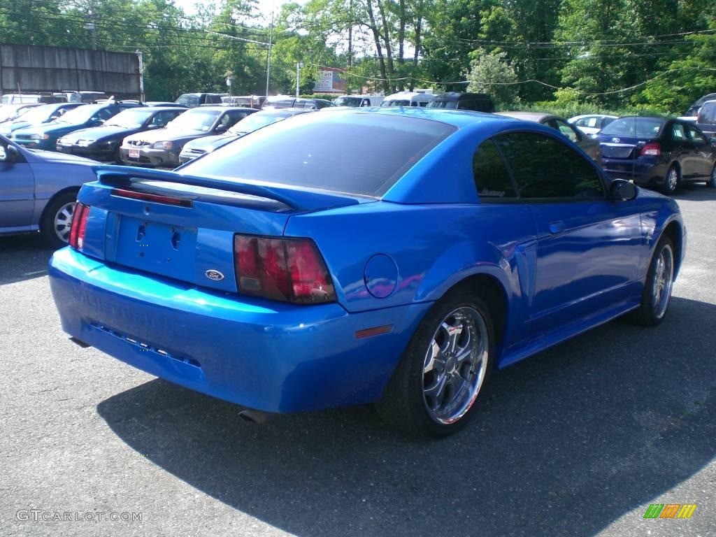 2000 Mustang V6 Coupe - Bright Atlantic Blue Metallic / Medium Graphite photo #8