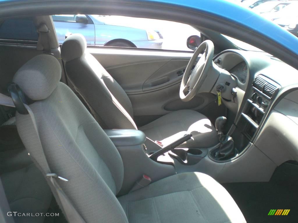 2000 Mustang V6 Coupe - Bright Atlantic Blue Metallic / Medium Graphite photo #12