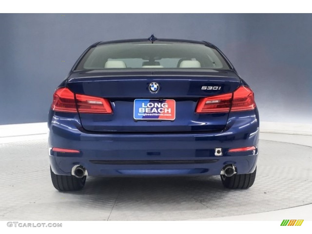 2018 5 Series 530i Sedan - Mediterranean Blue Metallic / Ivory White photo #3